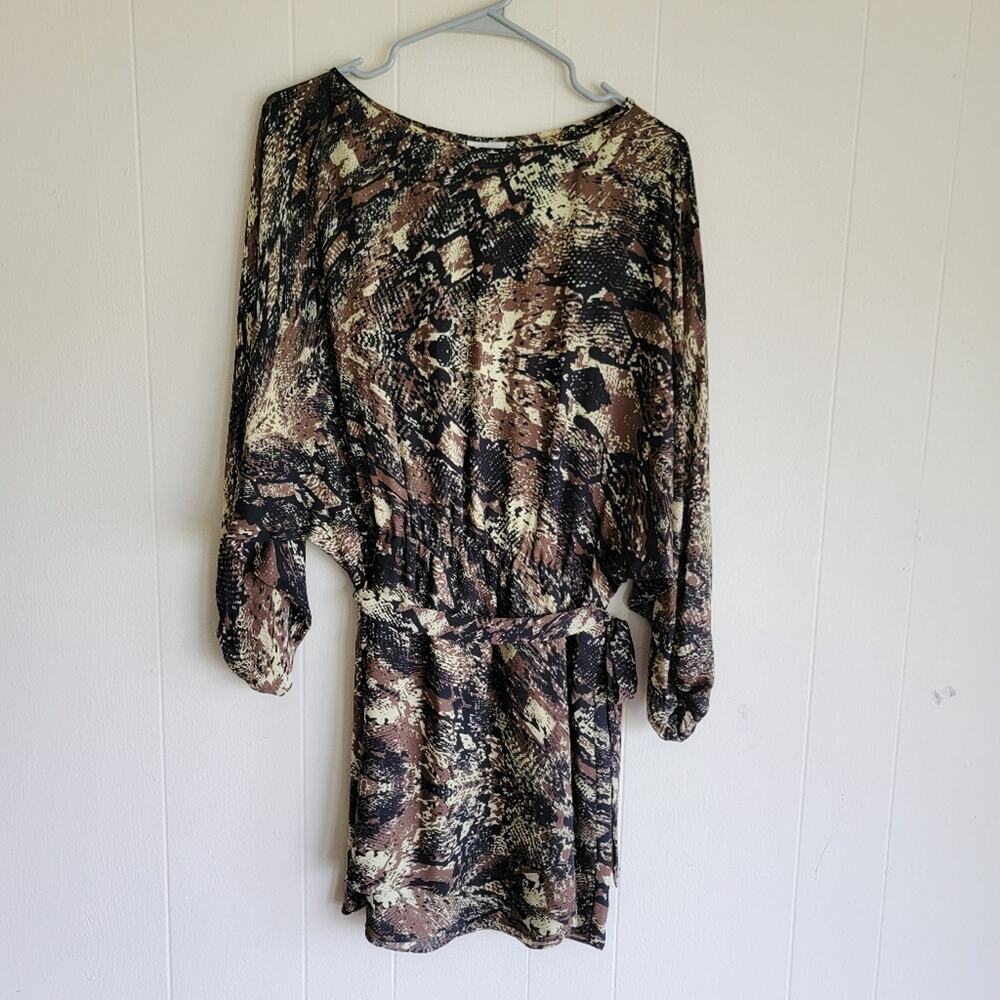 Parker 100% Silk Multicolor Long Sleeve Dress